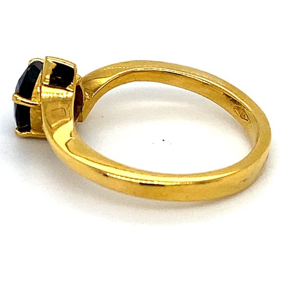 Blue Sapphire 2.05ct Solid 18K Yellow Gold Ring - Picture 6 of 8